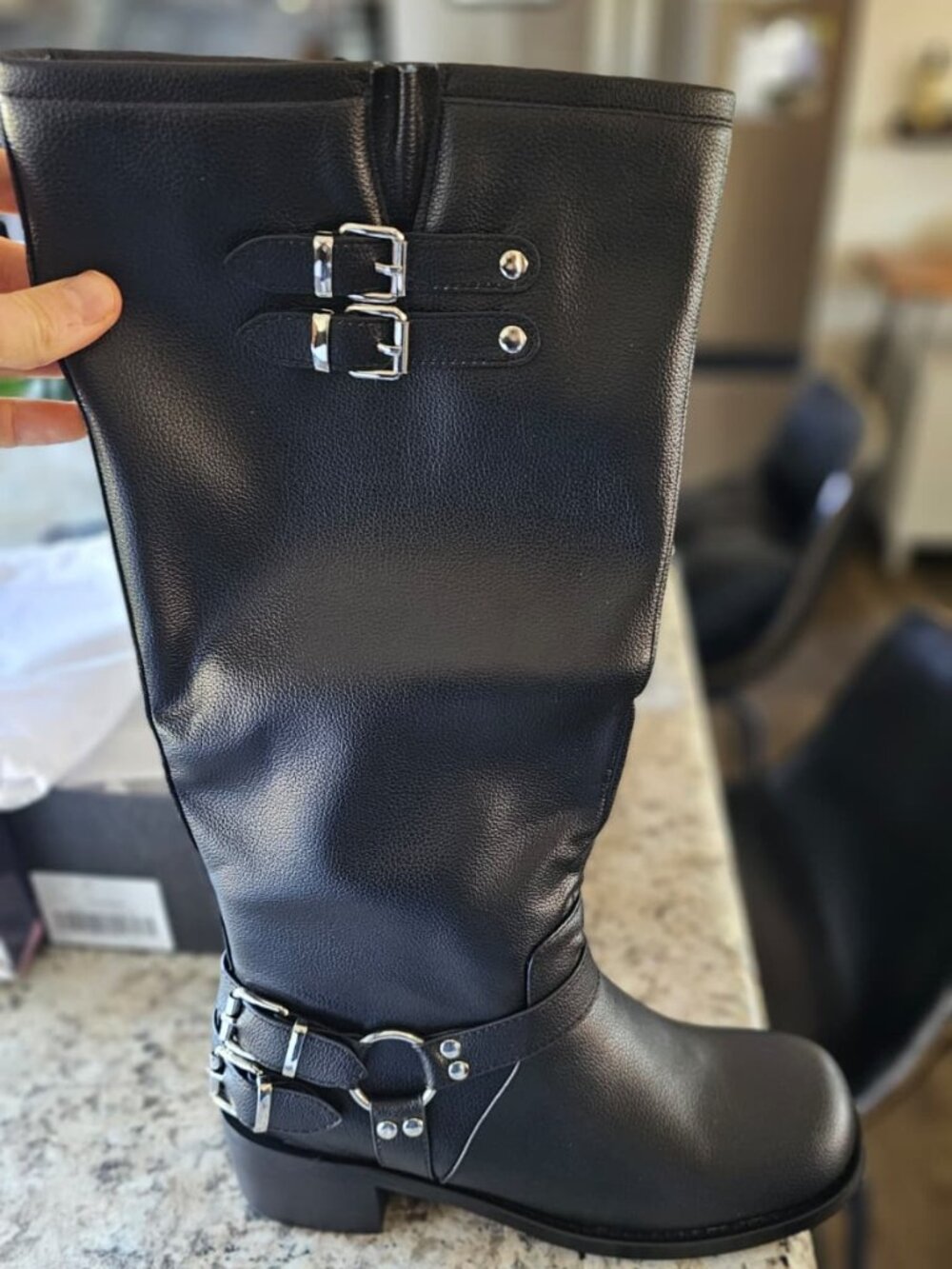Women's New Black Knee High Boots 9.5
